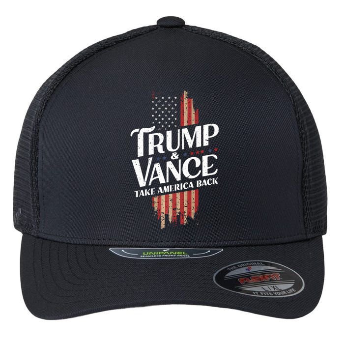 Donald Trump Jd Vance 2024 Vintage Design Flexfit Unipanel Trucker Cap