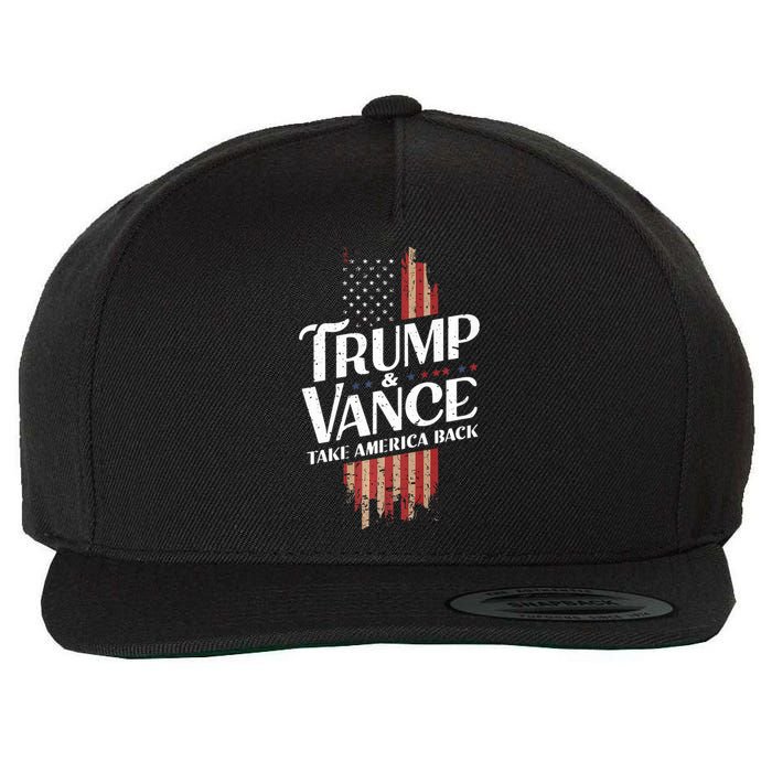 Donald Trump Jd Vance 2024 Vintage Design Wool Snapback Cap