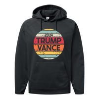 Donald Trump Jd Vance 2024 Retro Style Performance Fleece Hoodie