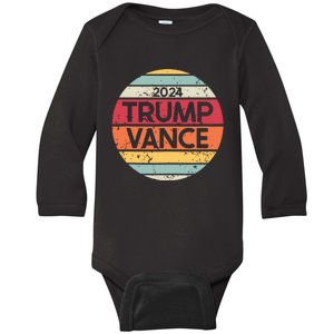 Donald Trump Jd Vance 2024 Retro Style Baby Long Sleeve Bodysuit