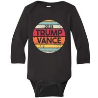 Donald Trump Jd Vance 2024 Retro Style Baby Long Sleeve Bodysuit