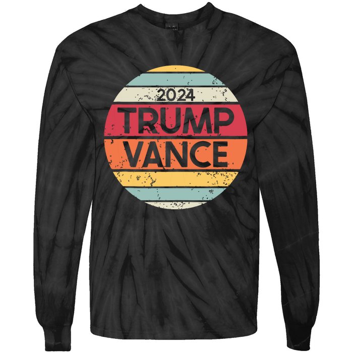 Donald Trump Jd Vance 2024 Retro Style Tie-Dye Long Sleeve Shirt