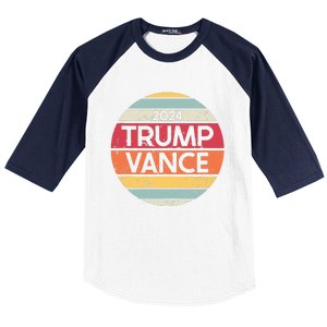 Donald Trump Jd Vance 2024 Retro Style Baseball Sleeve Shirt