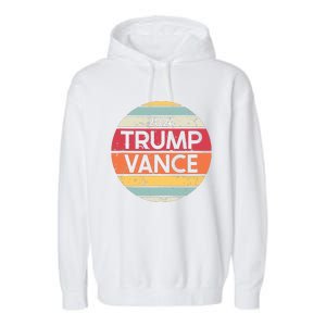 Donald Trump Jd Vance 2024 Retro Style Garment-Dyed Fleece Hoodie