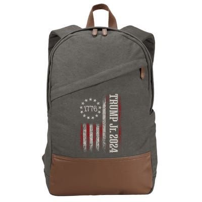 Donald Trump Jr For President 2024 Trump Republican Us Flag Cute Gift Cotton Canvas Backpack