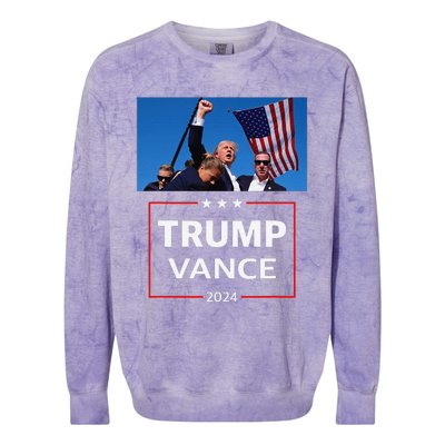 Donald Trump J.D. Vance 2024 Election Rally Campaign Event Colorblast Crewneck Sweatshirt