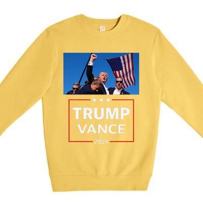 Donald Trump J.D. Vance 2024 Election Rally Campaign Event Premium Crewneck Sweatshirt