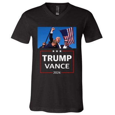 Donald Trump J.D. Vance 2024 Election Rally Campaign Event V-Neck T-Shirt