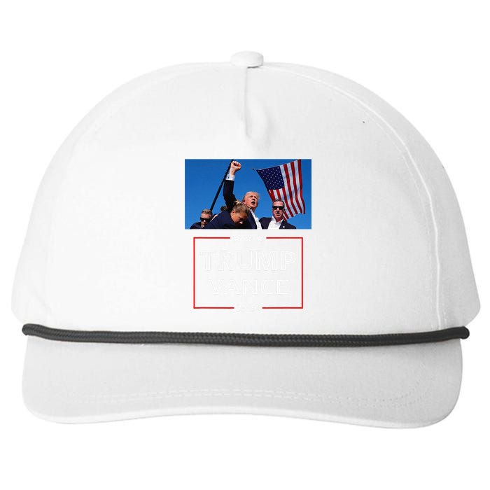 Donald Trump J.D. Vance 2024 Election Rally Campaign Event Snapback Five-Panel Rope Hat