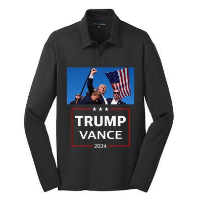 Donald Trump J.D. Vance 2024 Election Rally Campaign Event Silk Touch Performance Long Sleeve Polo