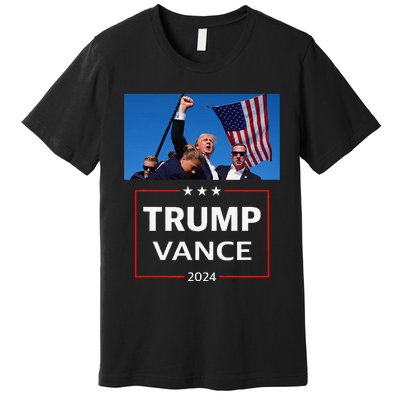 Donald Trump J.D. Vance 2024 Election Rally Campaign Event Premium T-Shirt