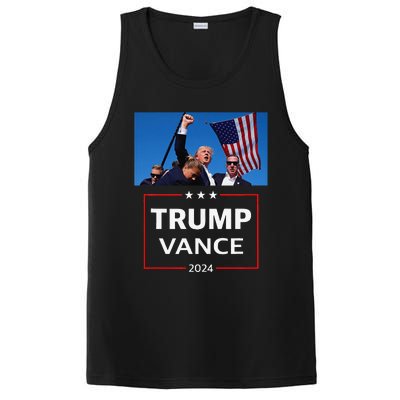 Donald Trump J.D. Vance 2024 Election Rally Campaign Event PosiCharge Competitor Tank