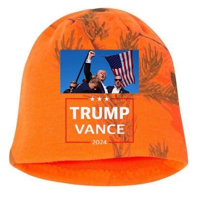 Donald Trump J.D. Vance 2024 Election Rally Campaign Event Kati - Camo Knit Beanie