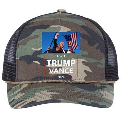 Donald Trump J.D. Vance 2024 Election Rally Campaign Event Retro Rope Trucker Hat Cap