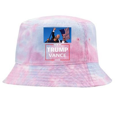 Donald Trump J.D. Vance 2024 Election Rally Campaign Event Tie-Dyed Bucket Hat