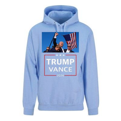 Donald Trump J.D. Vance 2024 Election Rally Campaign Event Unisex Surf Hoodie