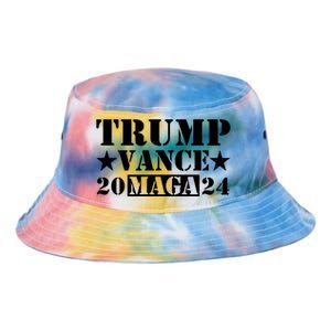 Donald Trump Jd Vance 2024 Maga Army Stamp Black Logo Tie Dye Newport Bucket Hat