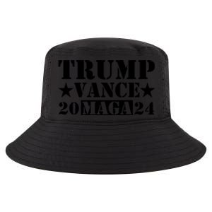 Donald Trump Jd Vance 2024 Maga Army Stamp Black Logo Cool Comfort Performance Bucket Hat