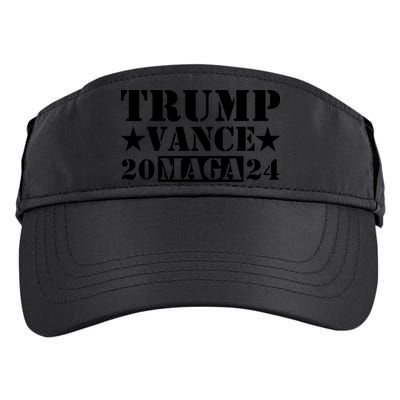 Donald Trump Jd Vance 2024 Maga Army Stamp Black Logo Adult Drive Performance Visor