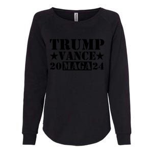 Donald Trump Jd Vance 2024 Maga Army Stamp Black Logo Womens California Wash Sweatshirt