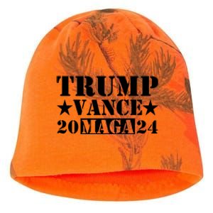 Donald Trump Jd Vance 2024 Maga Army Stamp Black Logo Kati - Camo Knit Beanie