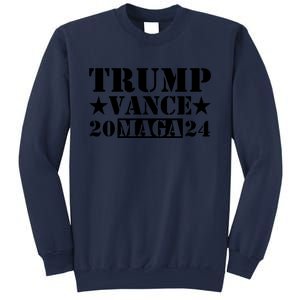 Donald Trump Jd Vance 2024 Maga Army Stamp Black Logo Sweatshirt