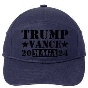 Donald Trump Jd Vance 2024 Maga Army Stamp Black Logo 7-Panel Snapback Hat