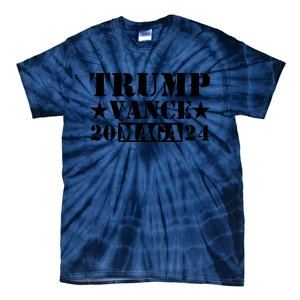 Donald Trump Jd Vance 2024 Maga Army Stamp Black Logo Tie-Dye T-Shirt