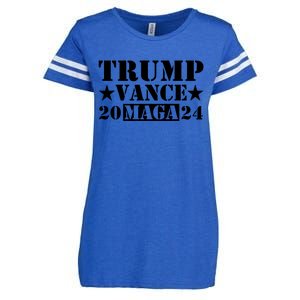 Donald Trump Jd Vance 2024 Maga Army Stamp Black Logo Enza Ladies Jersey Football T-Shirt