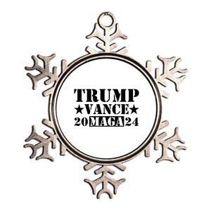 Donald Trump Jd Vance 2024 Maga Army Stamp Black Logo Metallic Star Ornament