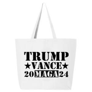 Donald Trump Jd Vance 2024 Maga Army Stamp Black Logo 25L Jumbo Tote