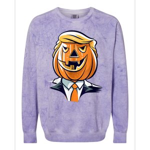 Donald Trumpkin JackOLantern Pumpkin Halloween Trump Colorblast Crewneck Sweatshirt