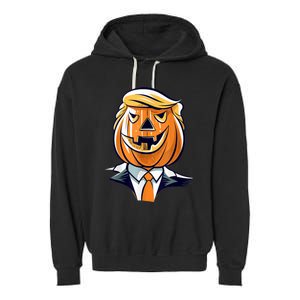 Donald Trumpkin JackOLantern Pumpkin Halloween Trump Garment-Dyed Fleece Hoodie