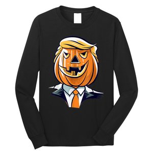 Donald Trumpkin JackOLantern Pumpkin Halloween Trump Long Sleeve Shirt