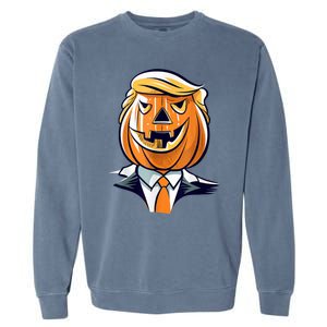 Donald Trumpkin JackOLantern Pumpkin Halloween Trump Garment-Dyed Sweatshirt