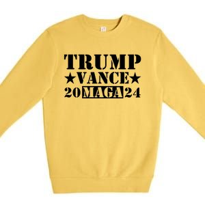 Donald Trump Jd Vance 2024 Maga Army Stamp Premium Crewneck Sweatshirt