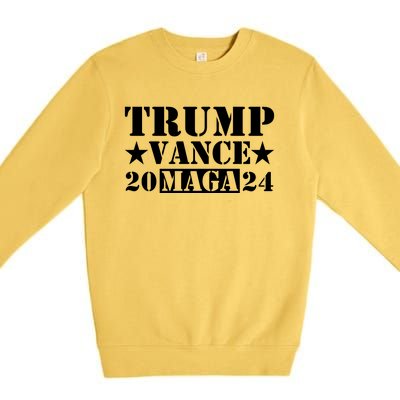 Donald Trump Jd Vance 2024 Maga Army Stamp Premium Crewneck Sweatshirt