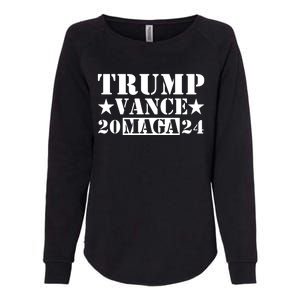 Donald Trump Jd Vance 2024 Maga Army Stamp Womens California Wash Sweatshirt