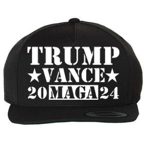 Donald Trump Jd Vance 2024 Maga Army Stamp Wool Snapback Cap