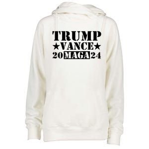 Donald Trump Jd Vance 2024 Maga Army Stamp Womens Funnel Neck Pullover Hood