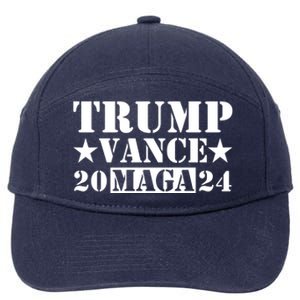 Donald Trump Jd Vance 2024 Maga Army Stamp 7-Panel Snapback Hat