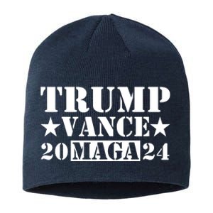 Donald Trump Jd Vance 2024 Maga Army Stamp Sustainable Beanie