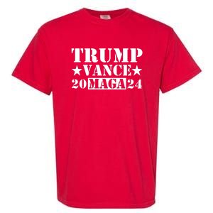 Donald Trump Jd Vance 2024 Maga Army Stamp Garment-Dyed Heavyweight T-Shirt