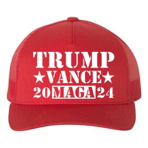 Donald Trump Jd Vance 2024 Maga Army Stamp Yupoong Adult 5-Panel Trucker Hat