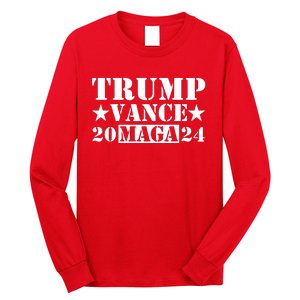 Donald Trump Jd Vance 2024 Maga Army Stamp Long Sleeve Shirt