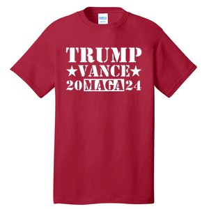 Donald Trump Jd Vance 2024 Maga Army Stamp Tall T-Shirt