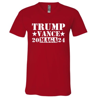 Donald Trump Jd Vance 2024 Maga Army Stamp V-Neck T-Shirt