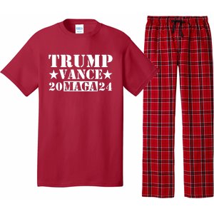 Donald Trump Jd Vance 2024 Maga Army Stamp Pajama Set