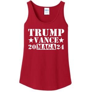 Donald Trump Jd Vance 2024 Maga Army Stamp Ladies Essential Tank