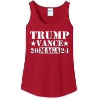 Donald Trump Jd Vance 2024 Maga Army Stamp Ladies Essential Tank